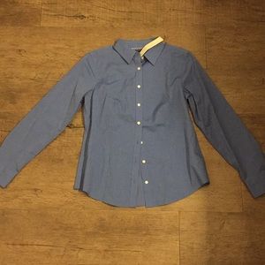 Blue Wrinkle Resistant button down